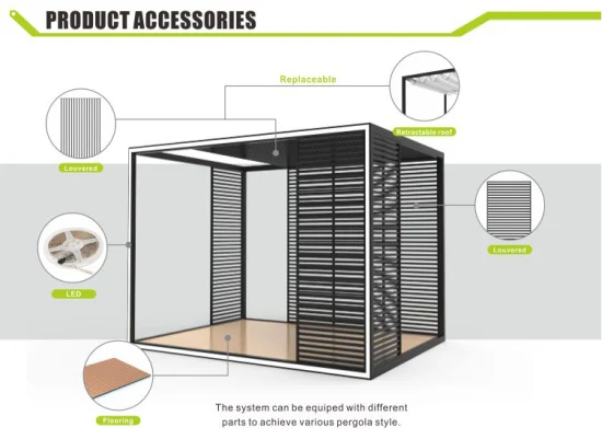 Kits de telhado com veneziana de controle remoto pergola automático reutilizável pop up alumínio ao ar livre usado para venda gazebo de alumínio spa